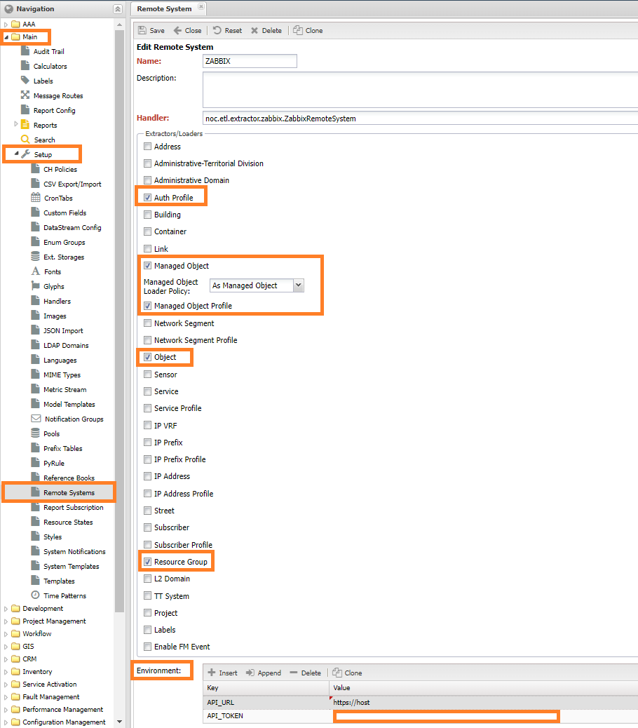 Zabbix RemoteSystem Add Form