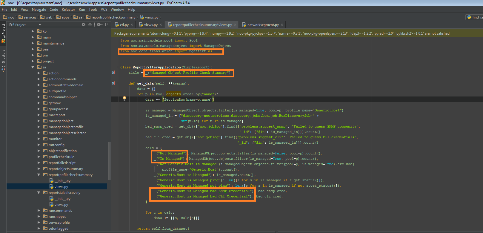 Preparing strings for translation - Python